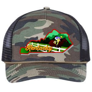 Kentucky Cartoon State Illustration Retro Rope Trucker Hat Cap