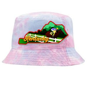 Kentucky Cartoon State Illustration Tie-Dyed Bucket Hat