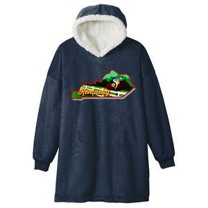 Kentucky Cartoon State Illustration Hooded Wearable Blanket