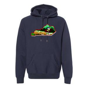 Kentucky Cartoon State Illustration Premium Hoodie