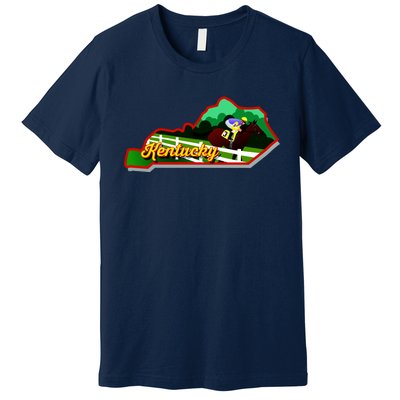 Kentucky Cartoon State Illustration Premium T-Shirt