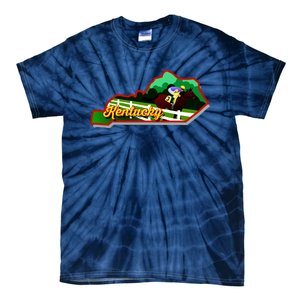 Kentucky Cartoon State Illustration Tie-Dye T-Shirt