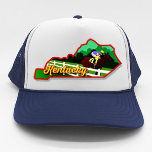 Kentucky Cartoon State Illustration Trucker Hat