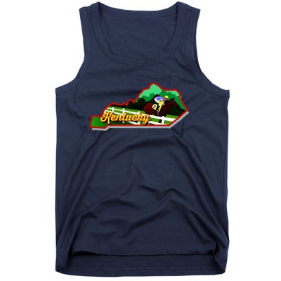 Kentucky Cartoon State Illustration Tank Top