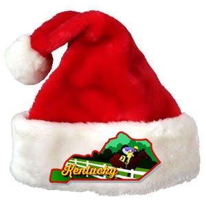 Kentucky Cartoon State Illustration Premium Christmas Santa Hat