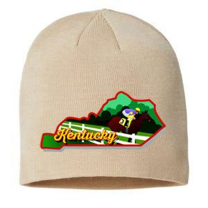 Kentucky Cartoon State Illustration Sustainable Beanie