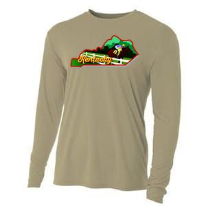 Kentucky Cartoon State Illustration Cooling Performance Long Sleeve Crew