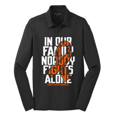 Kidney Cancer Support Family Kidney Cancer Awareness Silk Touch Performance Long Sleeve Polo