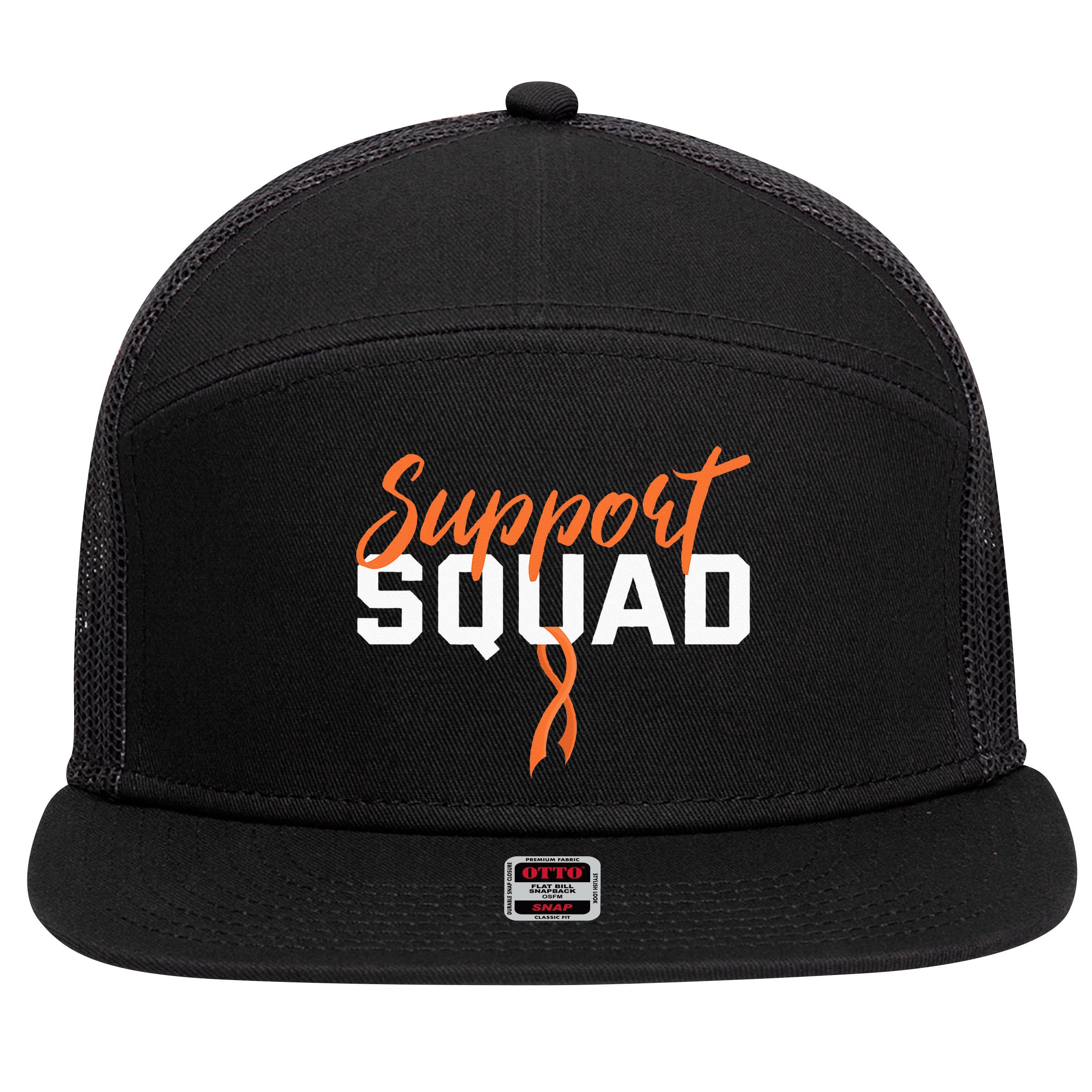 Kidney Cancer Support Squad 7 Panel Mesh Trucker Snapback Hat