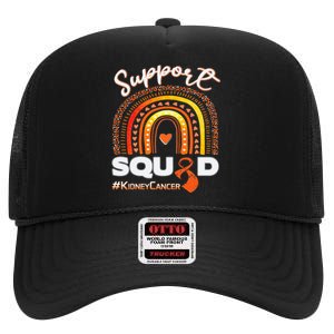 Kidney Cancer Support Squad Dark Blue Ribbon High Crown Mesh Back Trucker Hat