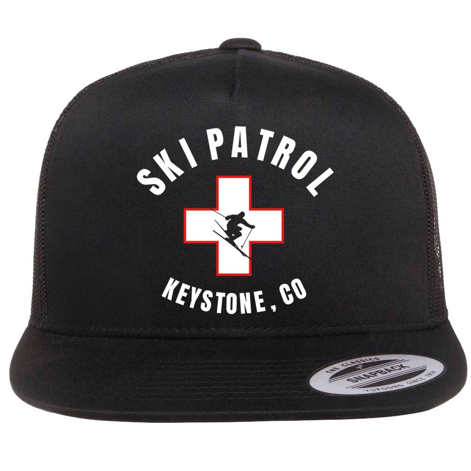 Keystone Colorado Ski Patrol Gift Flat Bill Trucker Hat