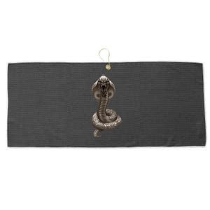 King Cobra Snake With Skull Illustration Graphic Design Gift Large Microfiber Waffle Golf Towel