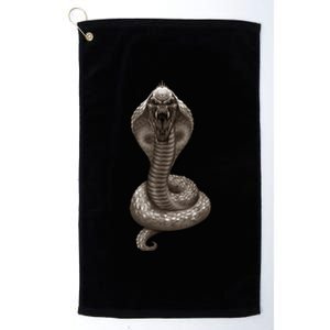 King Cobra Snake With Skull Illustration Graphic Design Gift Platinum Collection Golf Towel