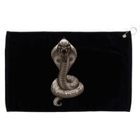 King Cobra Snake With Skull Illustration Graphic Design Gift Grommeted Golf Towel