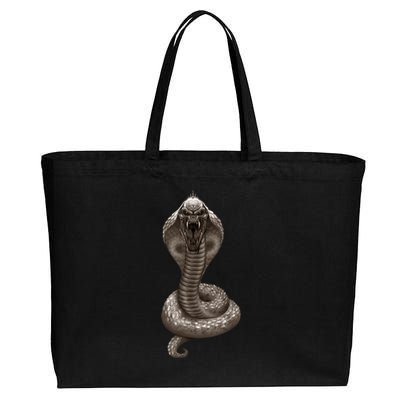 King Cobra Snake With Skull Illustration Graphic Design Gift Cotton Canvas Jumbo Tote