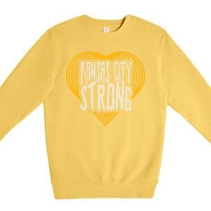 Kansas City Strong Heart Awareness Premium Crewneck Sweatshirt