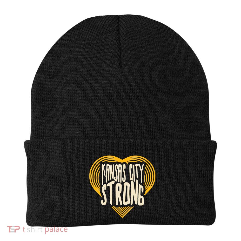 Kansas City Strong Heart Awareness Knit Cap Winter Beanie