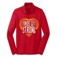 Kansas City Strong Heart Awareness Silk Touch Performance Long Sleeve Polo