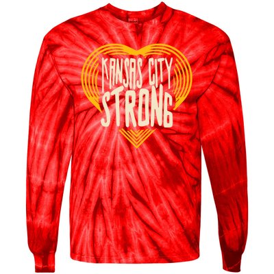 Kansas City Strong Heart Awareness Tie-Dye Long Sleeve Shirt