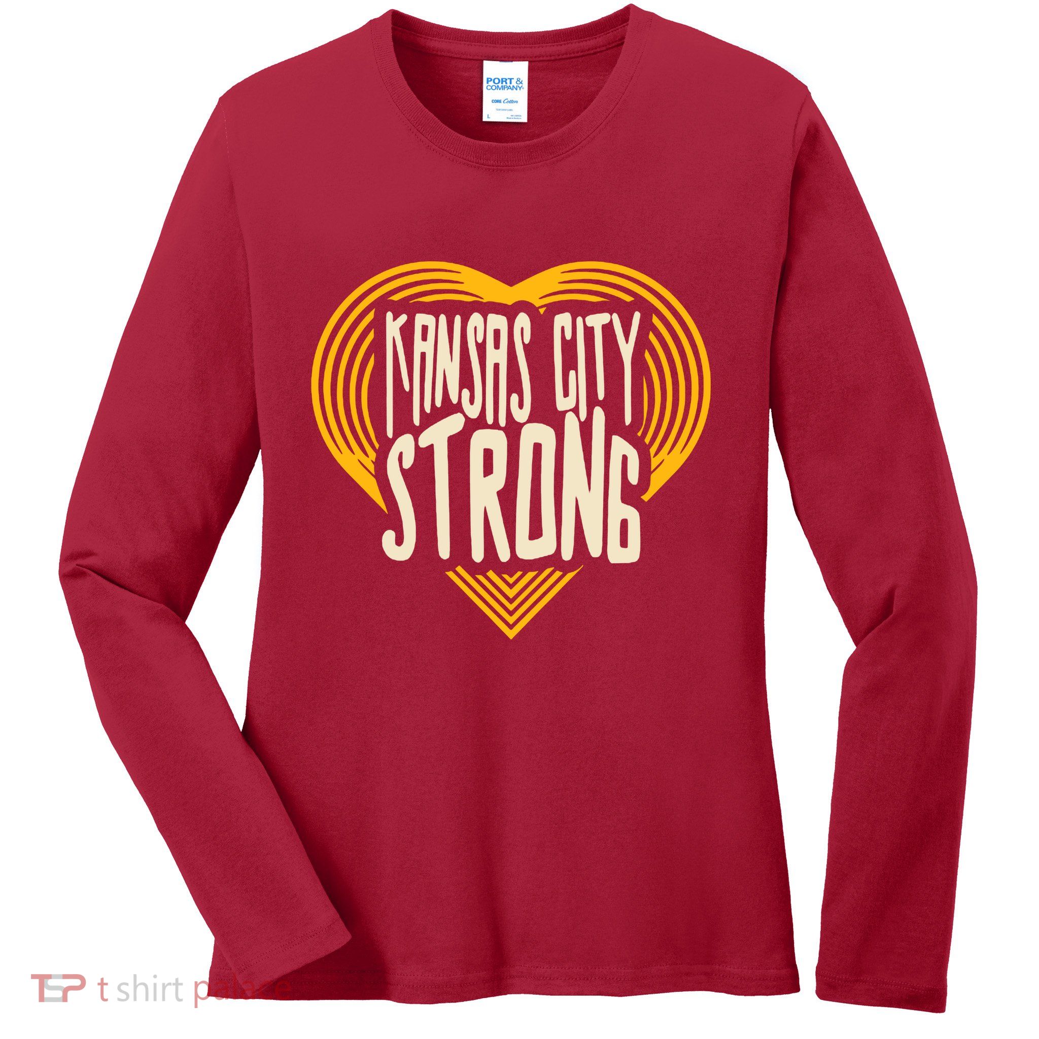 Kansas City Strong Heart Awareness Ladies Long Sleeve Shirt
