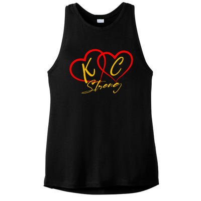 Kansas City Strong Heart Ladies PosiCharge Tri-Blend Wicking Tank