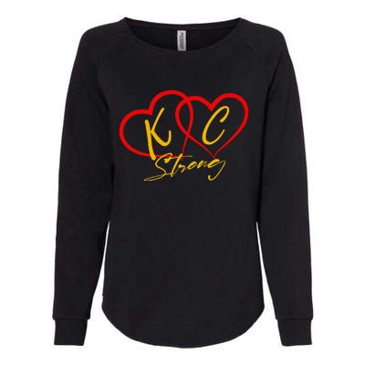 Kansas City Strong Heart Womens California Wash Sweatshirt