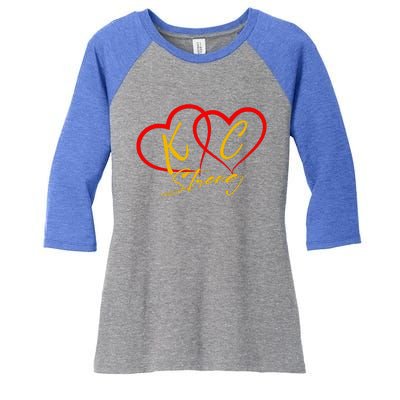 Kansas City Strong Heart Women's Tri-Blend 3/4-Sleeve Raglan Shirt