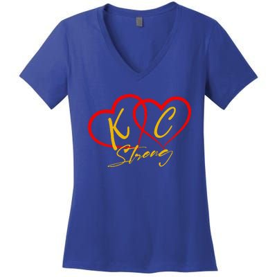 Kansas City Strong Heart Women's V-Neck T-Shirt