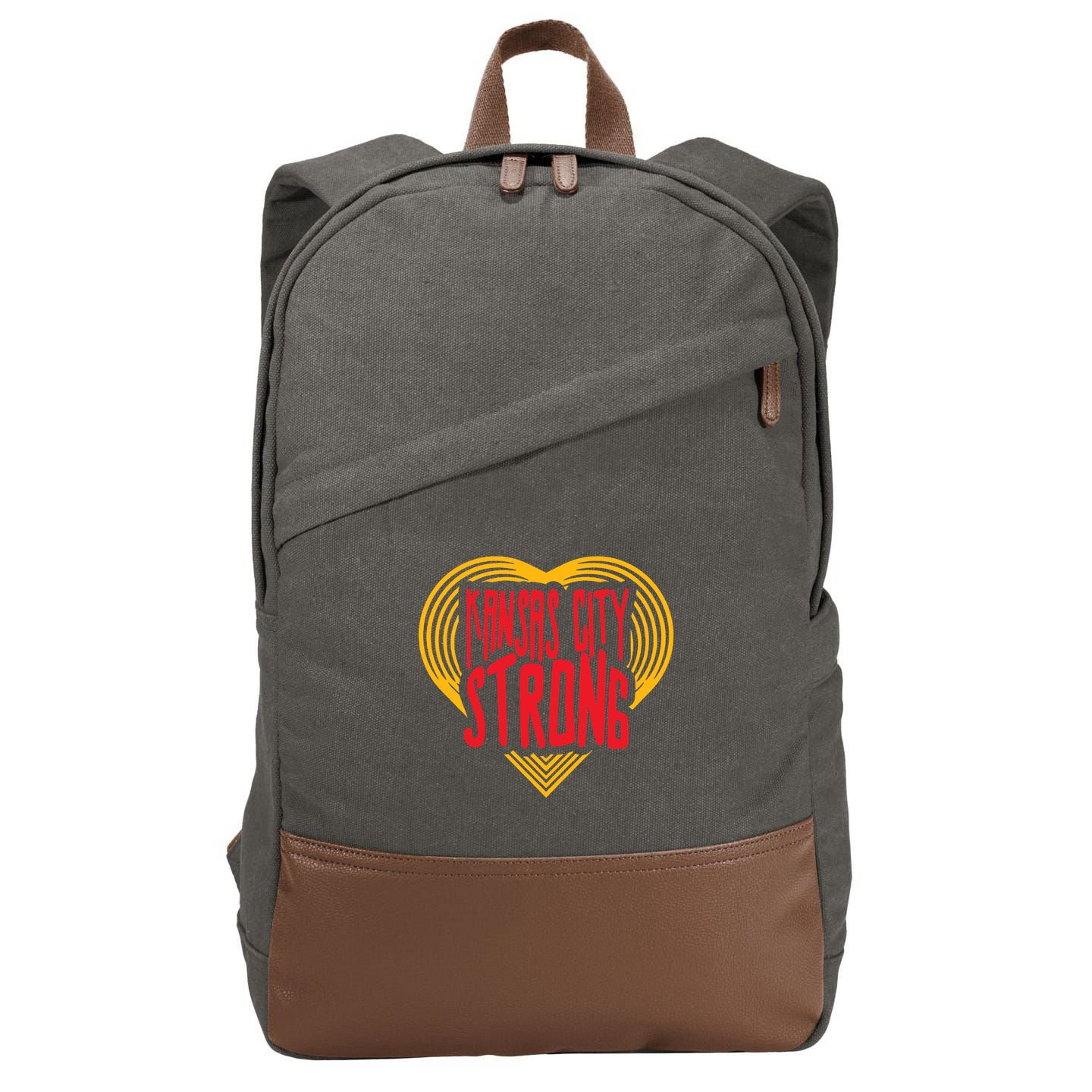 Kansas City Strong Heart Cotton Canvas Backpack