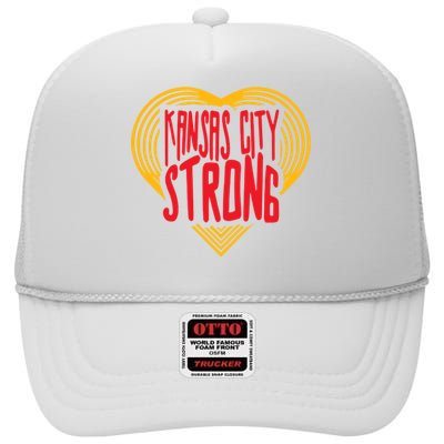 Kansas City Strong Heart High Crown Mesh Back Trucker Hat