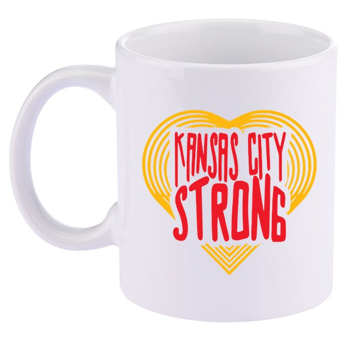 Kansas City Strong Heart 11oz C Handle Ceramic Mug