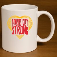 Kansas City Strong Heart 11oz C Handle Ceramic Mug