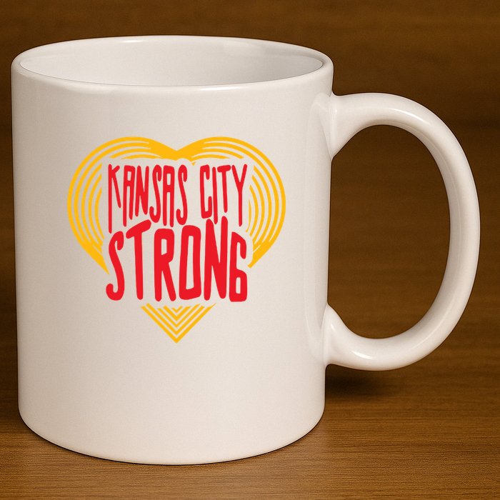 Kansas City Strong Heart 11oz C Handle Ceramic Mug