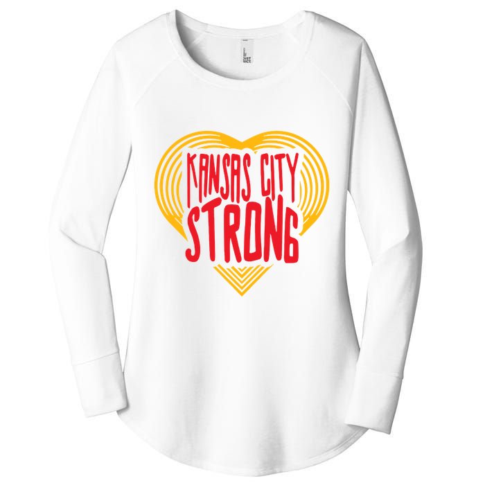 Kansas City Strong Heart Women's Perfect Tri Tunic Long Sleeve Shirt