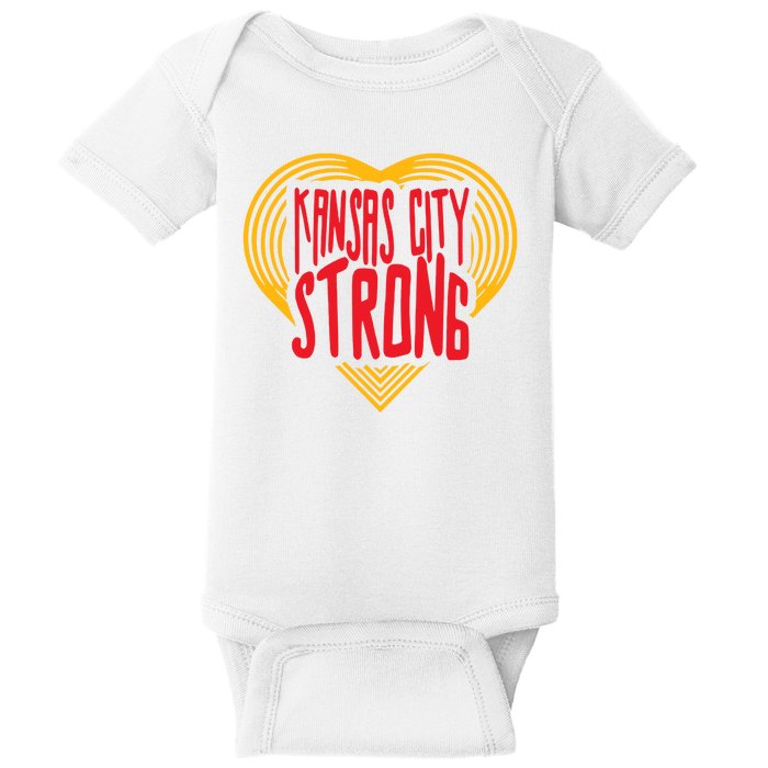 Kansas City Strong Heart Baby Bodysuit