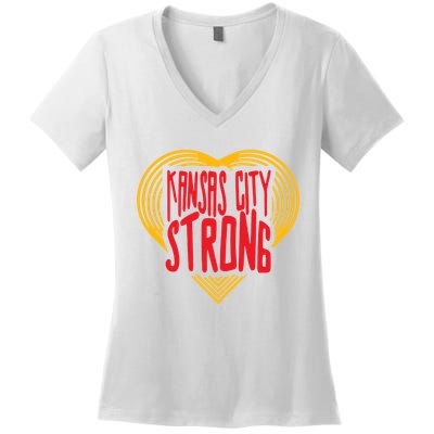 Kansas City Strong Heart Women's V-Neck T-Shirt