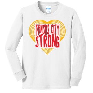 Kansas City Strong Heart Kids Long Sleeve Shirt