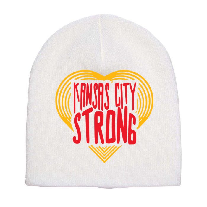 Kansas City Strong Heart Short Acrylic Beanie