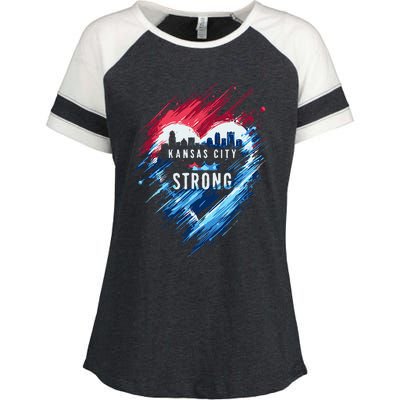 Kansas City Strong Kc Strong Enza Ladies Jersey Colorblock Tee