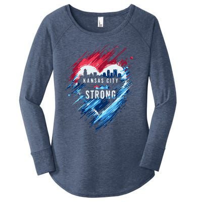 Kansas City Strong Kc Strong Women's Perfect Tri Tunic Long Sleeve Shirt