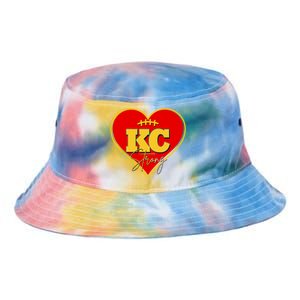 Kansas City Strong Football Heart Awareness Tie Dye Newport Bucket Hat