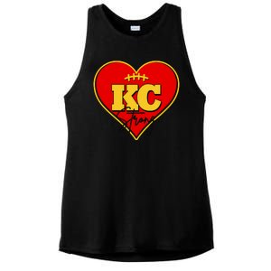 Kansas City Strong Football Heart Awareness Ladies PosiCharge Tri-Blend Wicking Tank