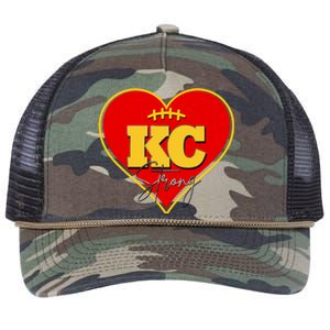 Kansas City Strong Football Heart Awareness Retro Rope Trucker Hat Cap