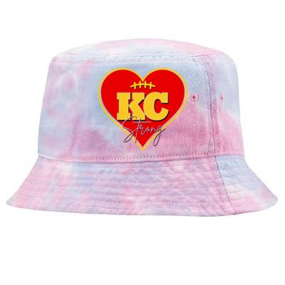 Kansas City Strong Football Heart Awareness Tie-Dyed Bucket Hat