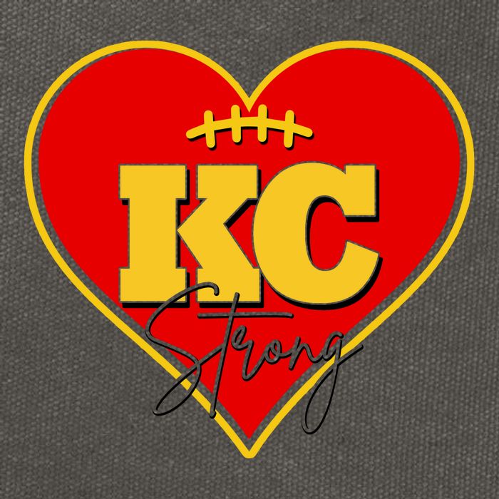 Kansas City Strong Football Heart Awareness Cotton Canvas Backpack