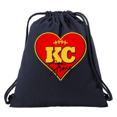 Kansas City Strong Football Heart Awareness Drawstring Bag