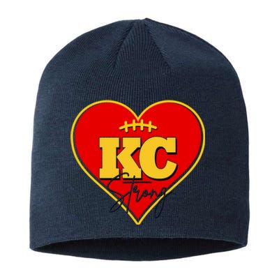 Kansas City Strong Football Heart Awareness Sustainable Beanie