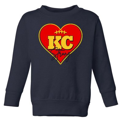 Kansas City Strong Football Heart Awareness Toddler Sweatshirt