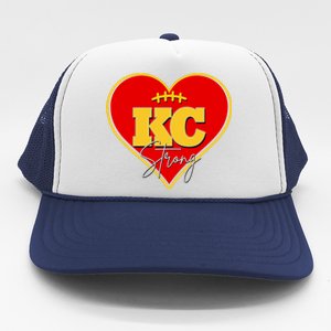 Kansas City Strong Football Heart Awareness Trucker Hat