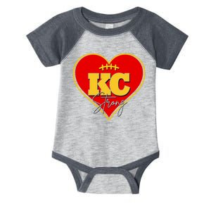 Kansas City Strong Football Heart Awareness Infant Baby Jersey Bodysuit